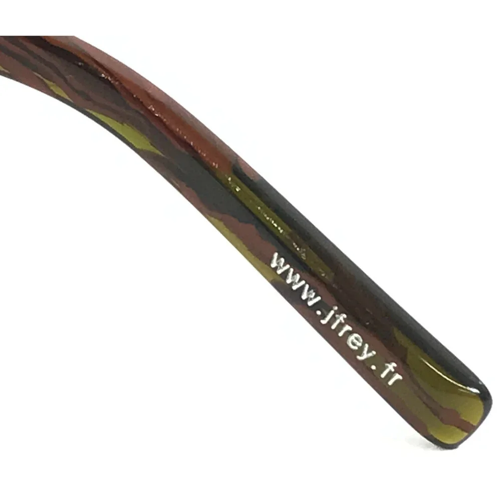 J.F. Rey Eyeglasses Frames JF2601 9999 Brown Lizard Print Half Rim 55-18-130